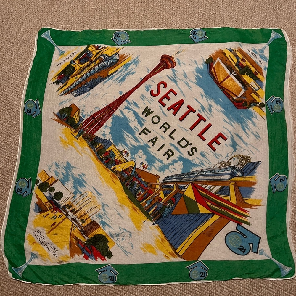 1962 Seattle World Fair Silk blend Scarf